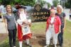 Cardinal Cafe and Shop owners Nicole Tarasick (left) and Sylvie Smith, right are joined by Town Crier Paddy O&#039;Connor and Mayor Frances Smith at their grand opening on July 4