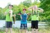 Zack, Austin, and Josh, showing off their catch at the COFA fishing day last week.
