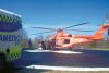Air ambulance at Ompah helipad, courtesy Frontenac Paramedic Services