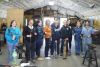 The female blacksmithing workshop attendees with Stefan Duerst