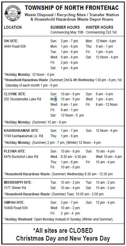 north frontenac waste disposal