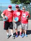 Mike (Ozzie) Osborne, Karl Hammer Jr. and Tyler (Mr. Sydenham) McComish are three quarters of the men’s squad going to the world championships in Paraguay. Karl Hammer Sr. is the forth member. Photo/Craig Bakay