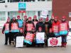 Elementary school teachers from Land O’Lakes and Clarendon Central Public Schools were on the picket lines in front of Granite Ridge Education Centre Tuesday morning in Sharbot Lake. Photo/Craig Bakay