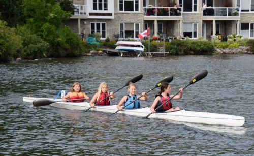 From left to right in K4 500m: Carmen Tryon. Paige Bowes, Heidi Neff, Honour McQuay,