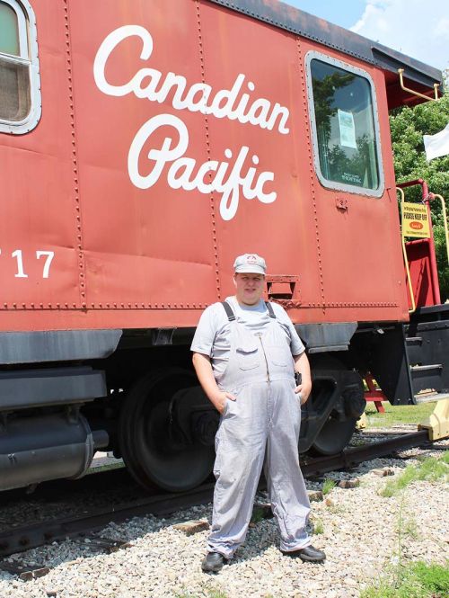 Jonathan Wisteard has become a welcome addition to Railway Heritage Park in Sharbot Lake. Photo/Craig Bakay