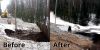 Dead Dreek culvert before (left) and after (right)