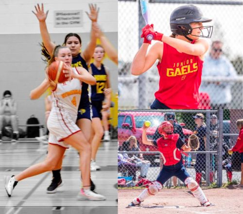 Left: Sydenham Eagle’s Georgia Lyon (grade 9); Top: Sedona Reade (grade 9); Bottom: Jordan Snider (grade 10) who are soring in their aeries this year. Photo Credits: Cory Lapointe.