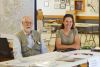 Gray Merriam and Carolyn Bonta of the Frontenac Stewardship Foundation, manning the front desk during the community day in Plenva on June 4.