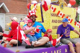 The Sharbot Lake and District Lions float in the Sharbot Lake parade.