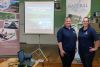 Melissa Dakers and Chloe Lajoie of Watersheds Canada were in Cloyne July 16 to outline the natural shoreline program.
