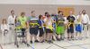 Marty Tucker (far right ) with some of his acadamy students and Yellow Belt NeLL students at the Harrowsmith Free Methodist Church gymnasium.