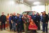 The Arden fire crew with Terry and Trent Gervais in front of the Henderson sub-station&#039;s new truck, bag of medical supplies, and defib unit on Tuesday night (November 24)