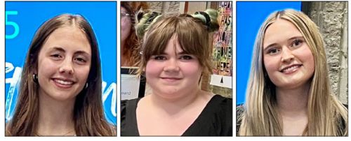 2025 Limestone District School Board Student Achievers (L to R) Sophia Borger, North Addington Education Centre; Hallie Hearns, Granite Ridge Education Centre; Isabella Thake, Sydenham High School.