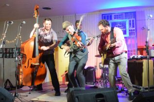 he East Pointers, L-r Tim Chaisson, Koady Chaisson and Jake Charron at the Maberly hall