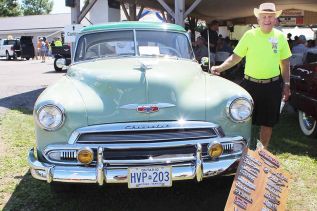 Verona Car Show founder Ed Asselstine with his beloved ’51 Chevy. Photo/Craig Bakay