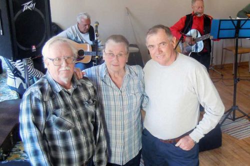 l-r Terry Good and Marie and George White at the Open Mic and Music Jam on March 28  