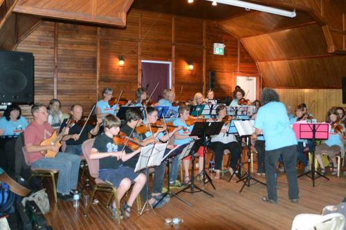 Blue Skies Fiddle Orchestra perfoms at St Margaret's Hall in PEI