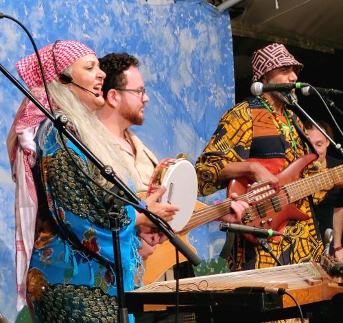 Maryem Tollar (l) Demetri Petsalakis and Waleed Abdullah 