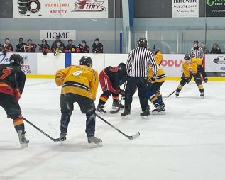 Out and About in Verona - Firefighters edge OPP in Charity Hockey Game