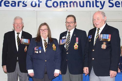 From left: Membership Chair Robert O’Hara, Past President Pamela Deline, current President George Kish and Past President Jim Rutledge. Photo/Craig Bakay