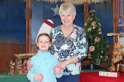 Organizer Mary Murphy and “helper” Marie Choquette were busy getting everything in place for the 10th annual Nativities Display at St. Patrick’s Church in Railton this past weekend. Photo/Craig Bakay