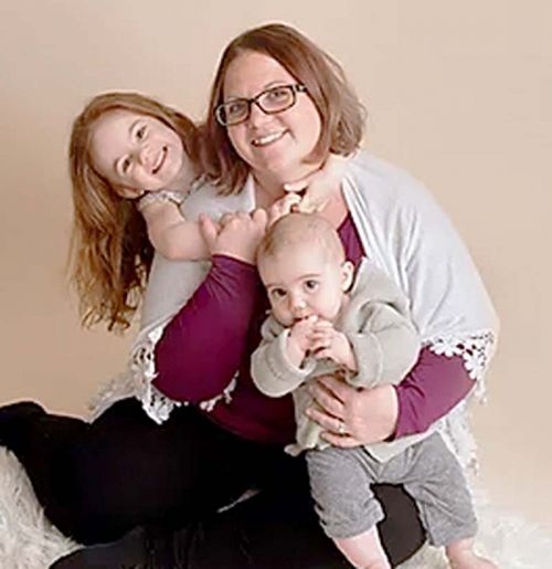 Amanda Hall with her children, in the spring of 2019.