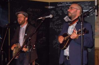 Juno award winner Old Man Luedecke (left) accompanied by Joel E. Hunt at The Crossing Pub at the Sharbot Lake Country Inn on July 13