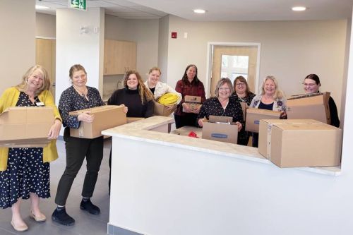 Left to right: Barb Mundell, Maurie-Lyne Troyer, Katie Buckley, Natalee Lennox, Josey Cadieux, Ally Dickson, Chantal Tyrell, Cindy Elliott, Chelsea Thomas.