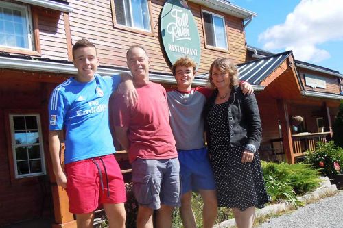 The new owners of the Fall River Restaurant Jeroen and Tess with their two sons.