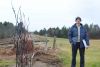 Stefan Duerst on his property with one of the first pieces for his sculpture garden