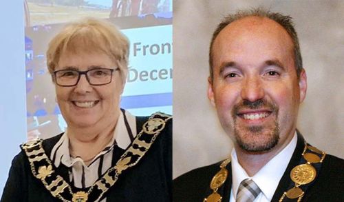 Left: Warden Frances Smith; Right: Mayor Bryan Paterson