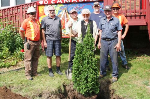 Kent Smith, Don Scott, Terry Asselstine, Jeff Matson, Glen Matson, Lorne Harrison, Wanda Harrison. Dwayne, Jennifer and Derek Matson were also part of the removal/ planting crew.