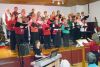 Rebecca Worden and accompanist Rachelle Reinhart lead the Tay Valley Community Choir who were joined by Fiddlers and Friends at the their annual Christmas concert in Maberly