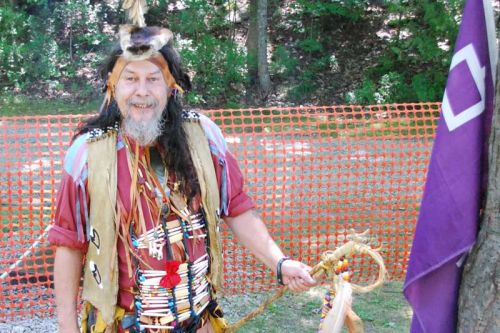 Mitch Shewell, the male head dancer at the Silver Lake Pow Wow.