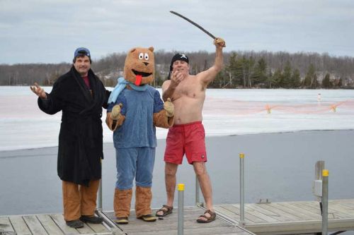 Richard Struthers of Sharbot Lake Marine,Heri Bear and Mark Montagano.