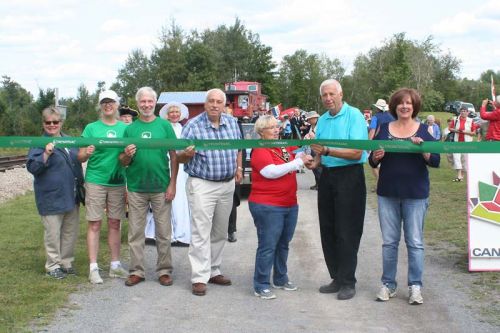 The celebration to mark the completion of the K&P trail to Sharbot Lake was a bit premature. It took place in August of 2017, anticipating completion that fall. It took two more years, but now that it is done, the next 14km section, which will reach the only station on the line that is still standing, the one in Clarendon, should be done in the summer of 2020