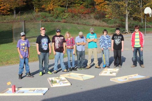 NAEC students admire their mini-putt course.