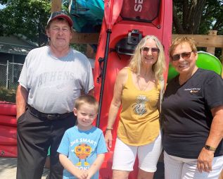 Rick Wagar/Verona Outfitters, Kim J.C. Doe/ Winner of the Kayak, and Trudy Knapp/Frontenac ATV Club