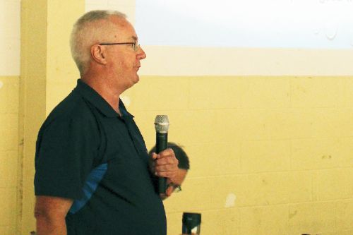 SLPOA vice-president Guy MacLeod gives his presentation at  the Annual General Meeting Saturday in Sharbot Lake.