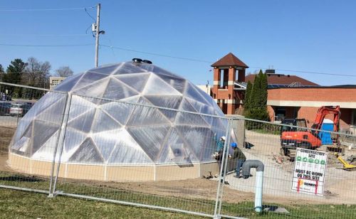 Construction of the Loughborough Public School greenhouse is nearly complete.