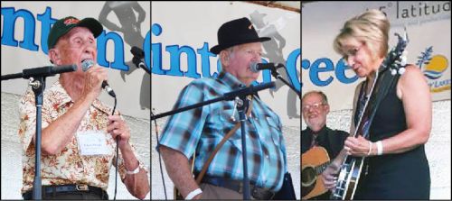 Land O'Lakes Music Hall of Fame inductees Charlie Pringle and George York, Floyd LLoyd's daughter Mary Cassidy at the Flinton Jamboree