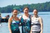 Becki, Theresa and Katie after their swim in 2014 (file photo)
