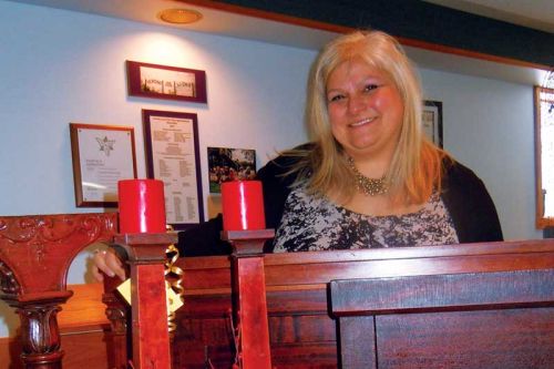 Allison Storring of DoFaSo Piano Upcylcing in Yarker at the Frontenac Farmers Christmas market in Verona on December 13