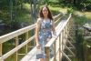 Carolyn Bonta, manager of the Elbow Lake Environmental Education Centre on the new footbridge that was unveiled at the centre&#039;s annual open house, May 23