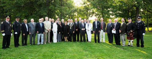 Council members, former County Warden's, Mp's Mpp's, politicians from neighbouring municipalities OPP, Fire department, Paramedic Services and other reps all helped open this weekend's 150th anniversary festivities in Harrowsmith, under brilliant late afternoon sunshine on August 28.