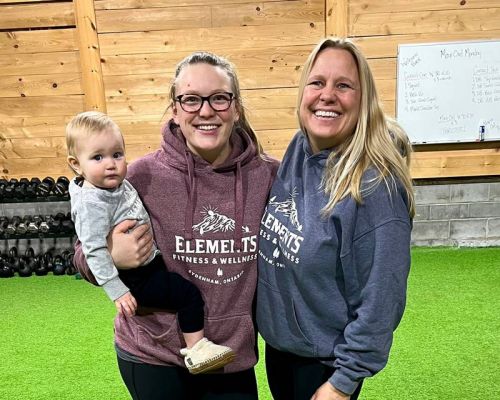 Karley Taylor (centre) with daughter Willa and mother Tanya Heyman.