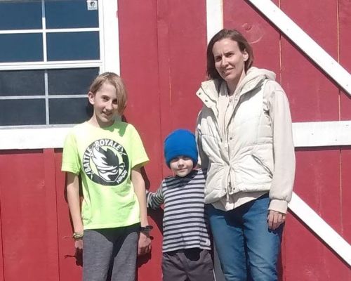 “The School House” (Left to Right; Hudson, Ethan, and Kristin)