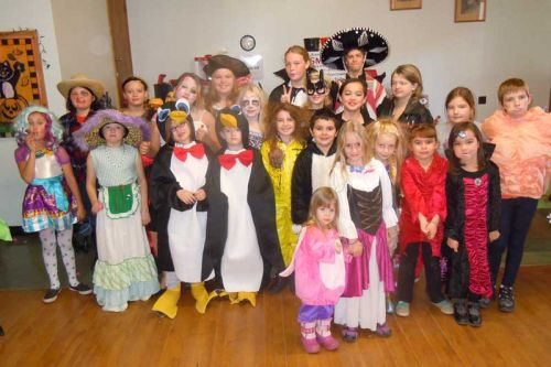 just some of the 100 youngsters who attended the Olden Rec Committee's annual Halloween party. 