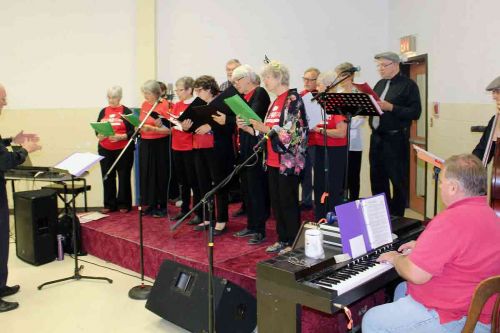 A choir of NFLT alumni ran through a selection of tunes from past productions, conducted by John McDougall, with Kevin Long on keyboards and Gary Giller on bass
