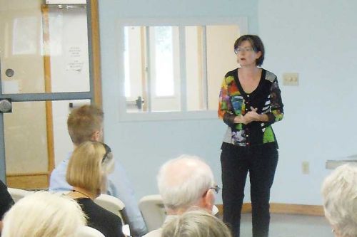 Anne Prichard, executive director of the Frontenac CFDC at their recent grants workshop in Verona on July 16